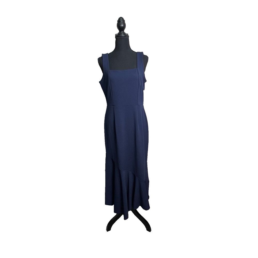 Sharagano New‎ York Sleeveless Midi Dress Size 10 Navy Blue NWT $99
